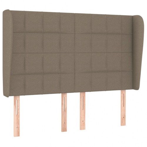 Sengegavl med kanter 147 x 23 x 118/128 cm - gråbrun