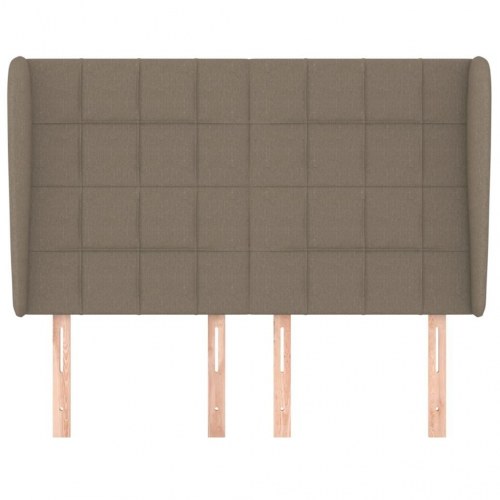 Sengegavl med kanter 147 x 23 x 118/128 cm - gråbrun