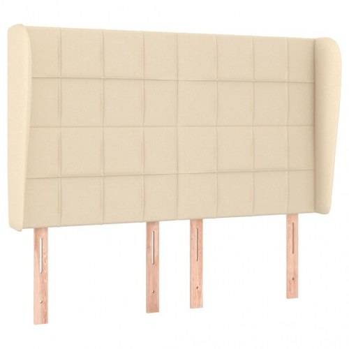 Sengegavl med kanter 147 x 23 x 118/128 cm - cremefarvet