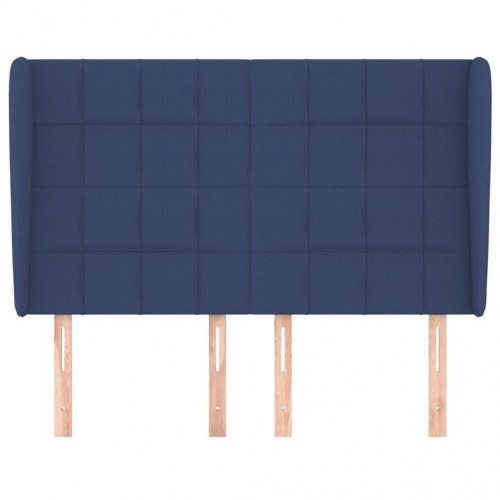 Sengegavl med kanter 147 x 23 x 118/128 cm - blå