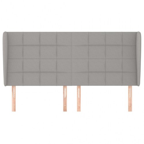 Sengegavl med kanter 163 x 23 x 118/128 cm - lysegrå