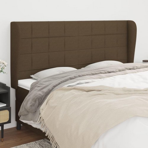 Sengegavl med kanter 203 x 23 x 118/128 cm - mørkebrun
