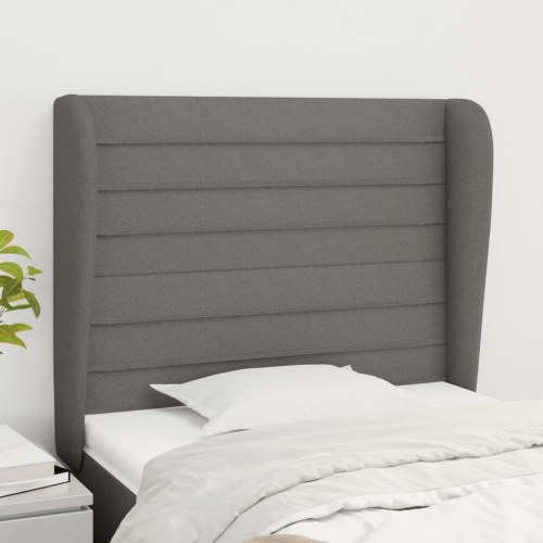 Sengegavl med kanter 83 x 23 x 118/128 cm - mørkegrå