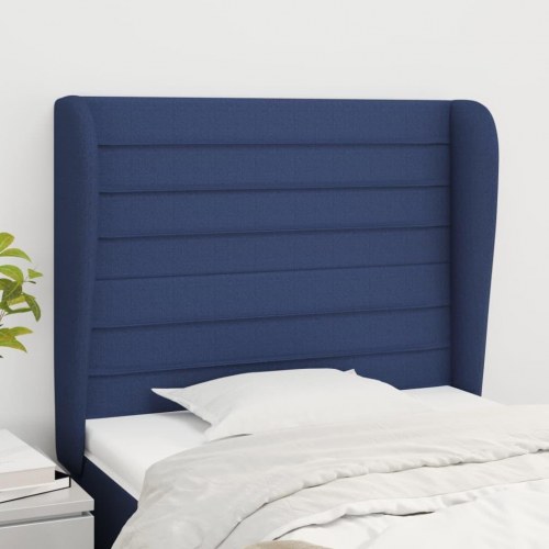 Sengegavl med kanter 93 x 23 x 118/128 cm - blå