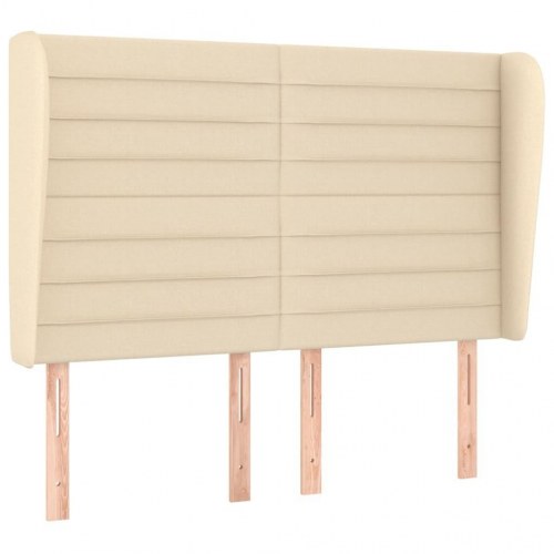 Sengegavl med kanter 147 x 23 x 118/128 cm - cremefarvet