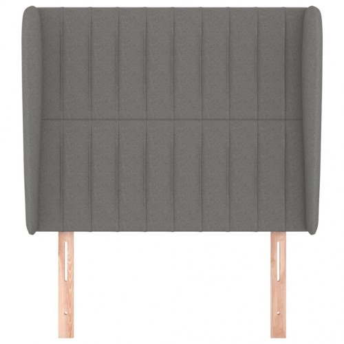 Sengegavl med kanter 83 x 23 x 118/128 cm - mørkegrå