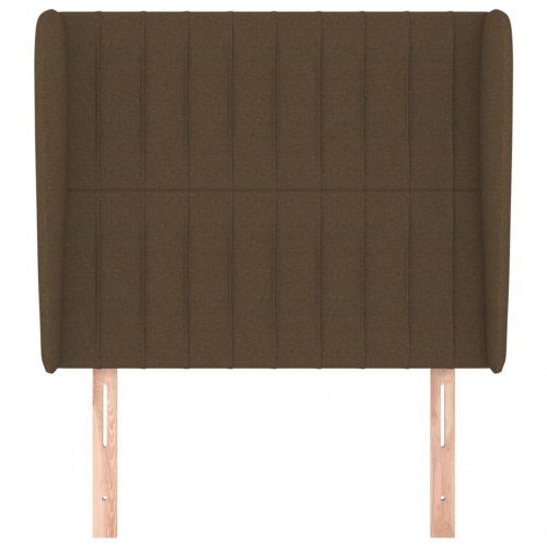 Sengegavl med kanter 93 x 23 x 118/128 cm - mørkebrun