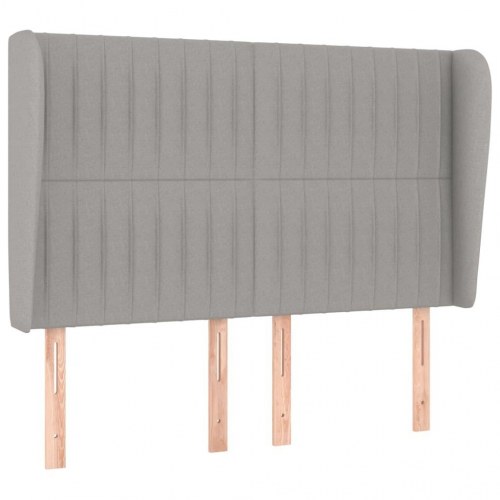 Sengegavl med kanter 147 x 23 x 118/128 cm - lysegrå