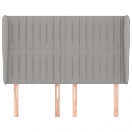 Sengegavl med kanter 147 x 23 x 118/128 cm - lysegrå