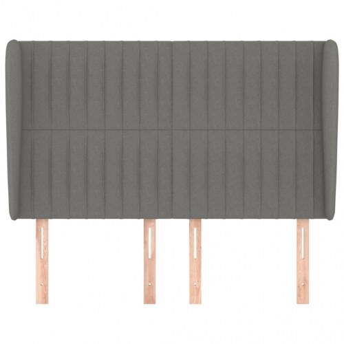 Sengegavl med kanter 147 x 23 x 118/128 cm - mørkegrå