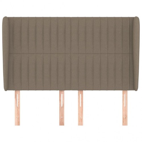Sengegavl med kanter 147 x 23 x 118/128 cm - gråbrun
