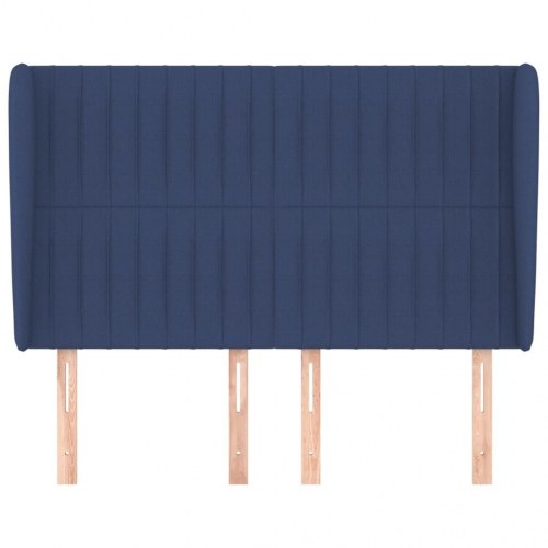 Sengegavl med kanter 147 x 23 x 118/128 cm - blå