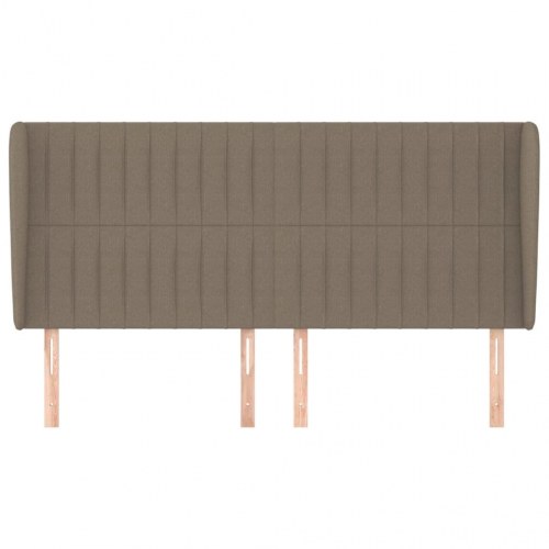 Sengegavl med kanter 163 x 23 x 118/128 cm - gråbrun
