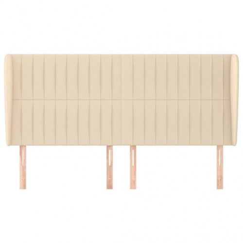 Sengegavl med kanter 163 x 23 x 118/128 cm - cremefarvet