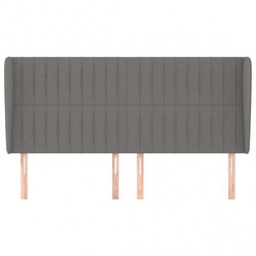 Sengegavl med kanter 183 x 23 x 118/128 cm - mørkegrå