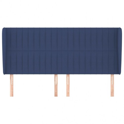 Sengegavl med kanter 183 x 23 x 118/128 cm - blå