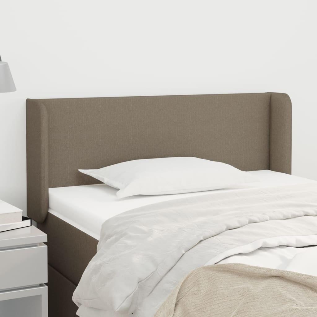 Sengegavl Med Kanter 83X16X78/128 Cm Stof - Gråbrun / 83 x 16 x 78/88 cm