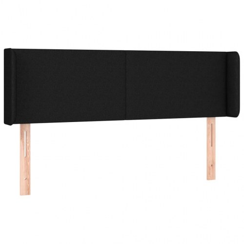 Sengegavl med kanter 147 x 16 x 78/88 cm - sort