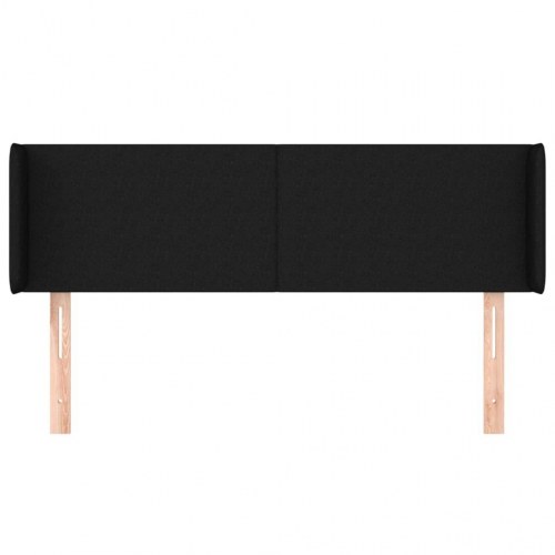 Sengegavl med kanter 147 x 16 x 78/88 cm - sort