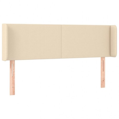 Sengegavl med kanter 147 x 16 x 78/88 cm - cremefarvet