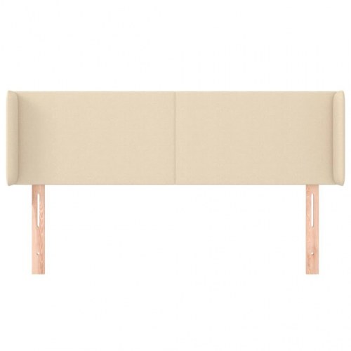 Sengegavl med kanter 147 x 16 x 78/88 cm - cremefarvet