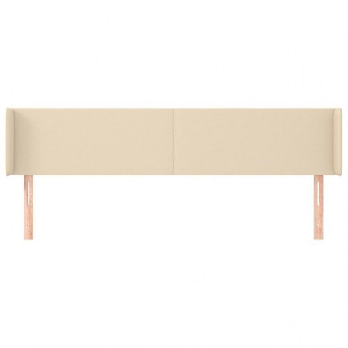 Sengegavl med kanter 163 x 16 x 78/88 cm - cremefarvet