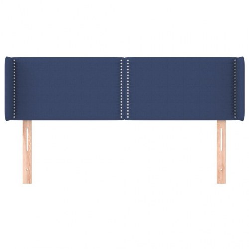 Sengegavl med kanter 147 x 16 x 78/88 cm - blå