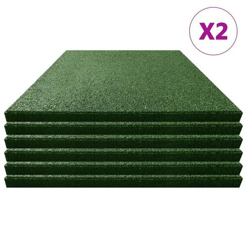 Faldfliser 12 stk. gummi 50 x 50 x 3 cm grøn
