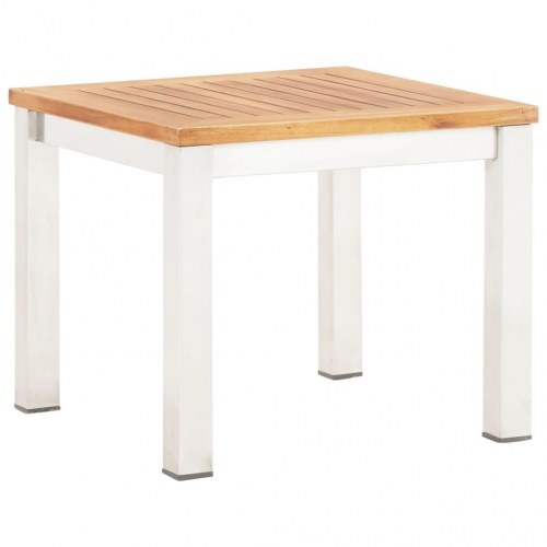 Havebord 45x45x38 cm massivt akacietræ og rustfrit stål
