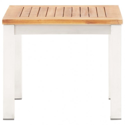 Havebord 45x45x38 cm massivt akacietræ og rustfrit stål