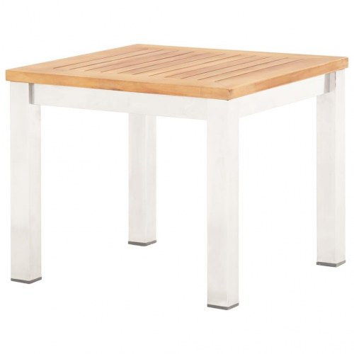 Havebord 45x45x38 cm massivt akacietræ og rustfrit stål