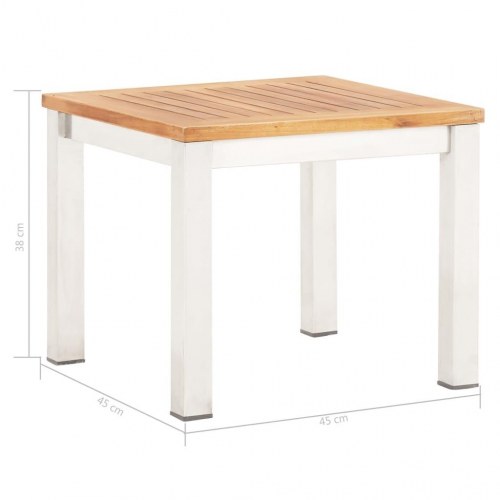 Havebord 45x45x38 cm massivt akacietræ og rustfrit stål