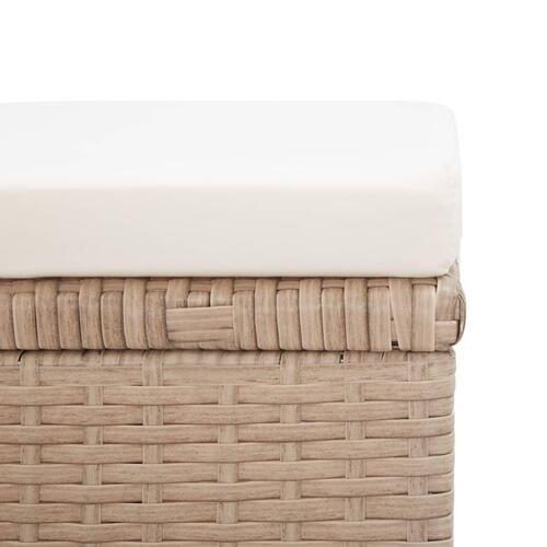 Havetaburetter 2 stk. med hynder polyrattan beige