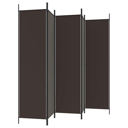 6-panels rumdeler 300x200 cm stof brun