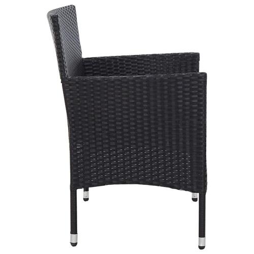 Havebænk 103 cm polyrattan sort