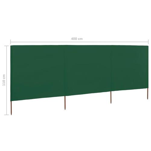 3-panels læsejl 400x80 cm stof grøn