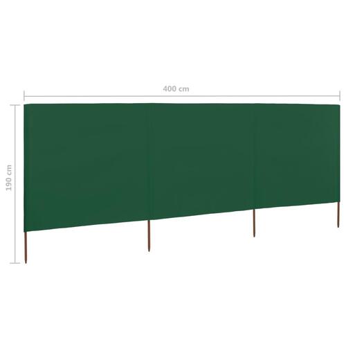 3-panels læsejl 400x160 cm stof grøn