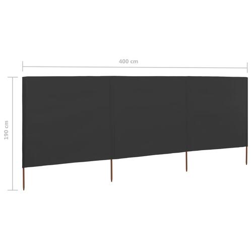 3-panels læsejl 400x160 cm stof antracitgrå