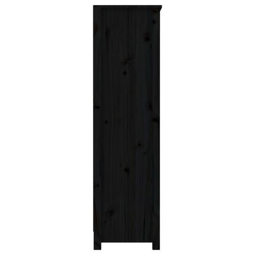Bogreol 80x35x126 cm massivt fyrretræ sort