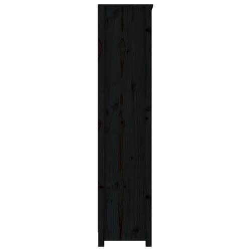 Bogreol 80x35x154 cm massivt fyrretræ sort