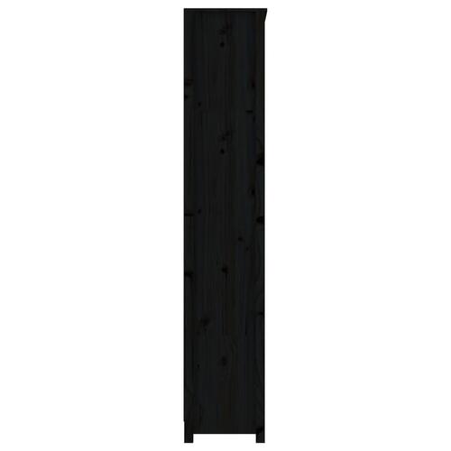 Bogreol 80x35x183 cm massivt fyrretræ sort