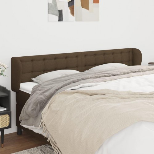 Sengegavl med kanter 203 x 23 x 78/88 cm - mørkebrun