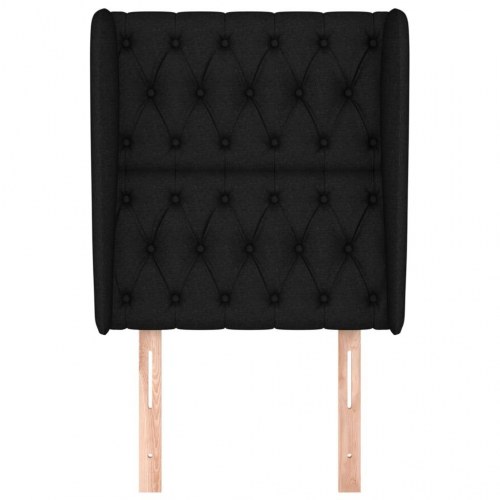 Sengegavl med kanter 83 x 23 x 118/128 cm - sort