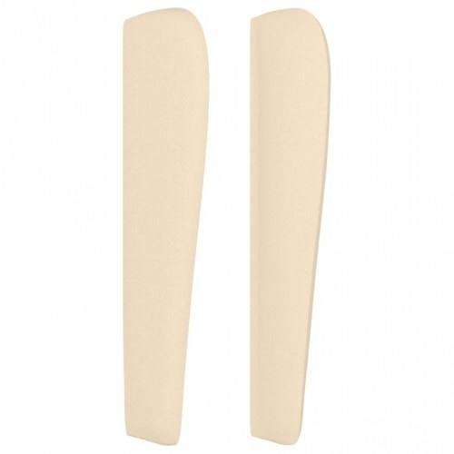 Sengegavl med kanter 163 x 23 x 118/128 cm - cremefarvet