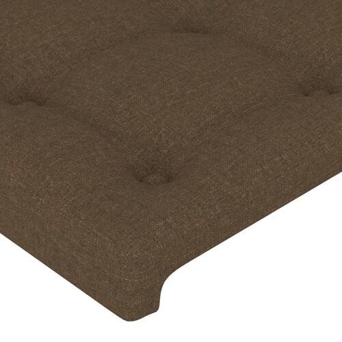 Sengegavl med kanter 163x23x118/128 cm stof mørkebrun