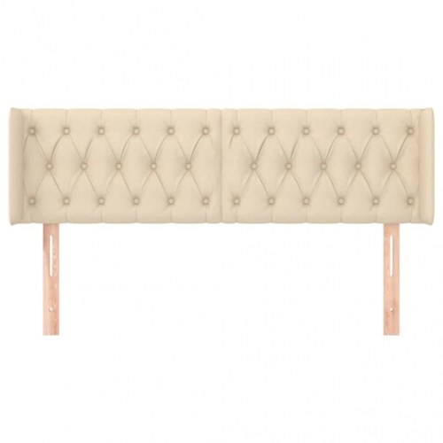 Sengegavl med kanter 163 x 16 x 78/88 cm - cremefarvet
