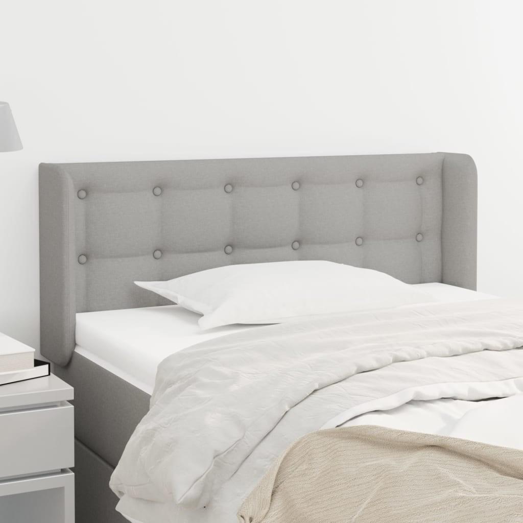 Sengegavl Med Kanter 83X16X78/128 Cm Stof - Lysegrå / 103 x 16 x 78/88 cm