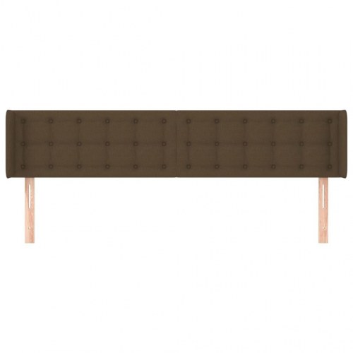 Sengegavl med kanter 163 x 16 x 78/88 cm - mørkebrun