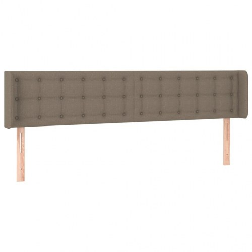 Sengegavl med kanter 183 x 16 x 78/88 cm - gråbrun