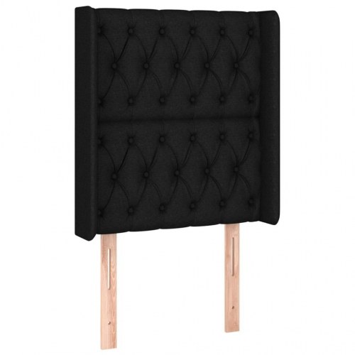 Sengegavl med kanter 83 x 16 x 118/128 cm - sort